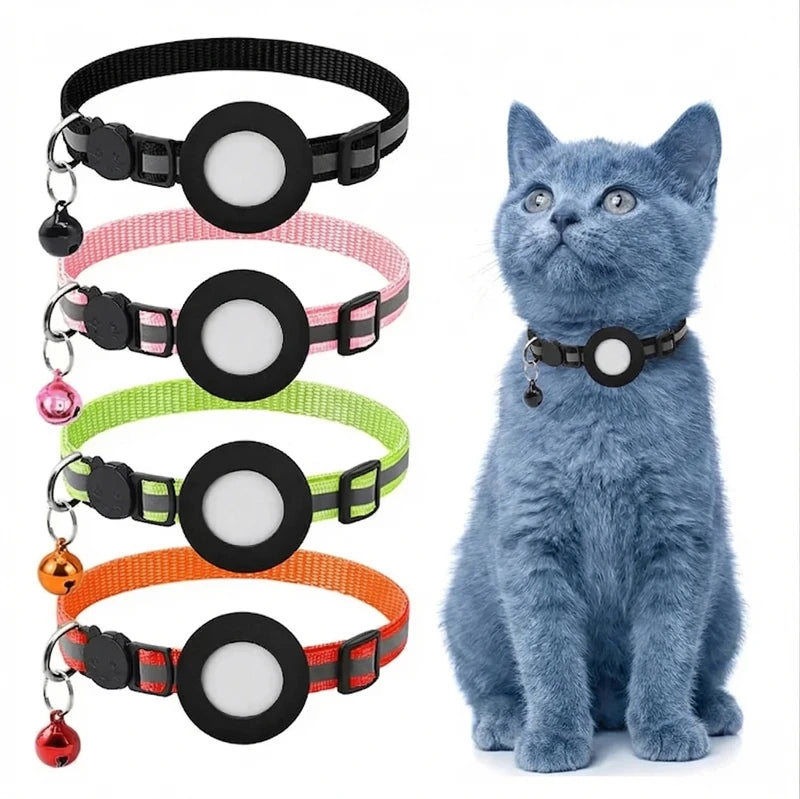 Reflective AirTag Cat Collar with Safety Breakaway Buckle & Bell