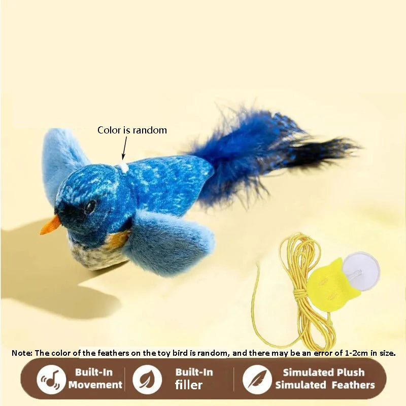 Interactive Sound-Emulating Bird Hanging Cat Toy for Boredom Relief
