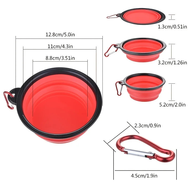 Portable Collapsible Silicone Travel Pet Food & Water Bowl