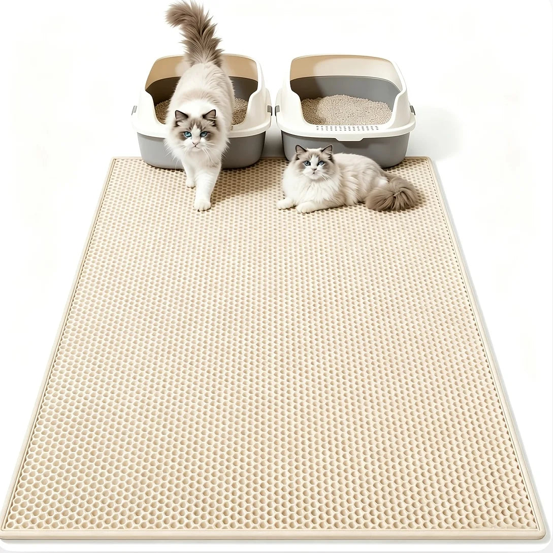 Double-Layer Waterproof Honeycomb Cat Litter Mat & Trapper