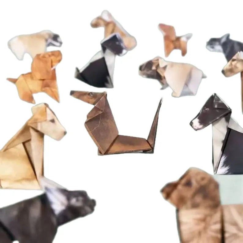 DIY Origami Paper Craft Kit for Cats, Dogs & Dinosaurs 3D Desk Decor
