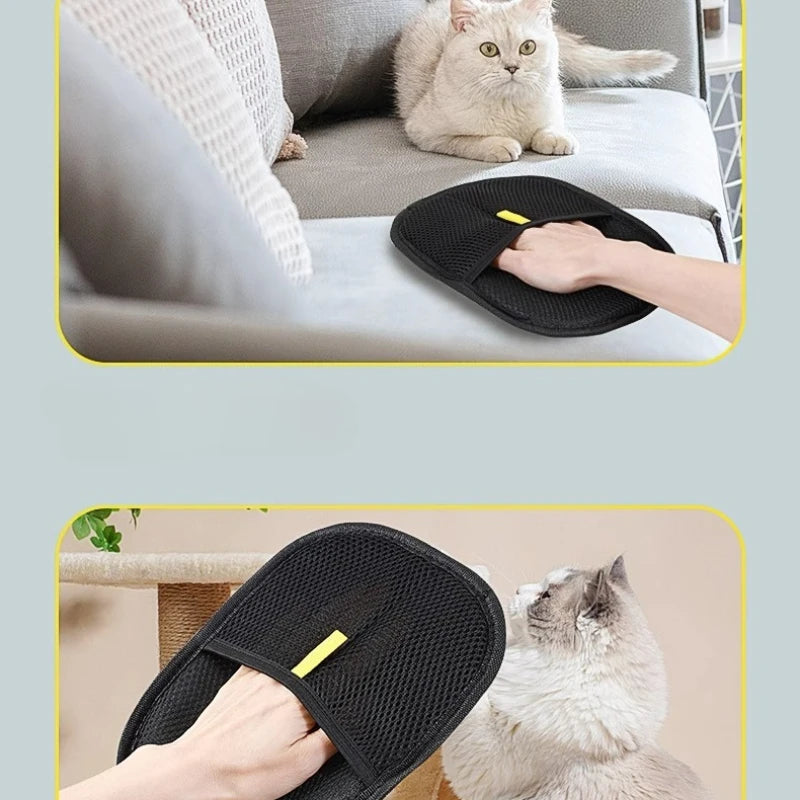 Portable Washable Pet Hair Remover & Grooming Dehairing Gloves
