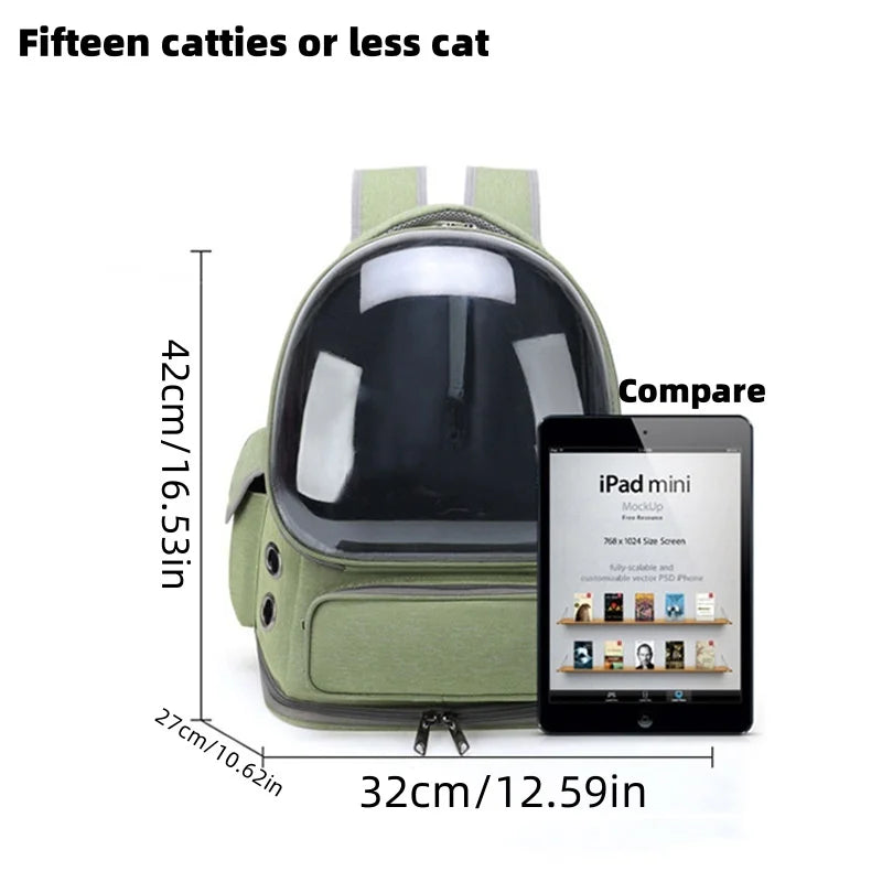 Breathable Transparent Outdoor Travel Cat Carrier Backpack