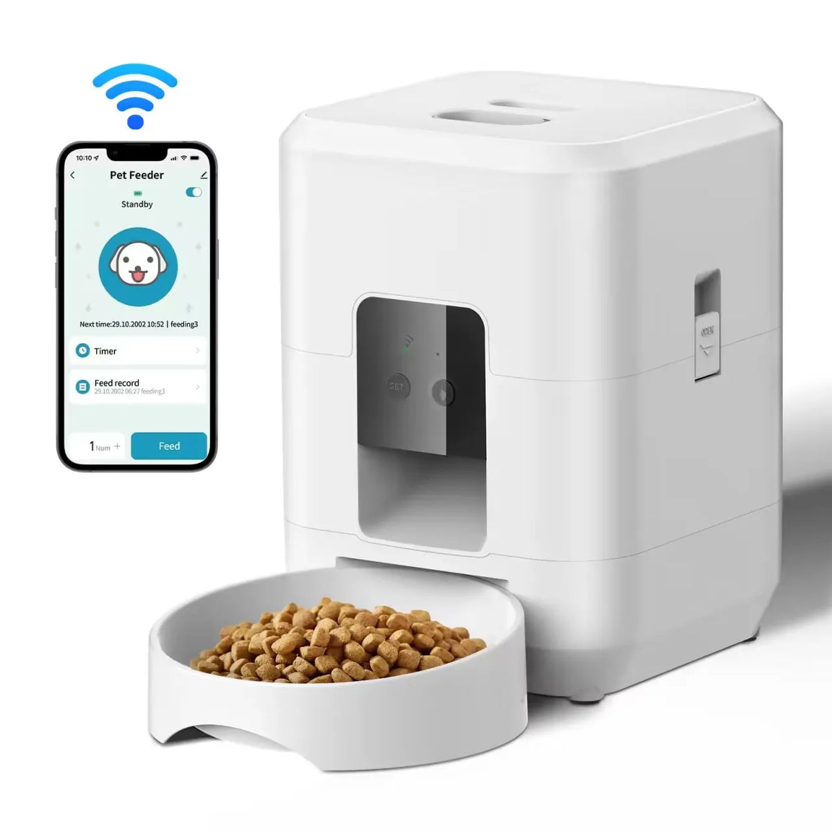 Smart Automatic Timed Pet Feeder & Wi-Fi Enabled Cat/Dog Food Dispenser Bowl
