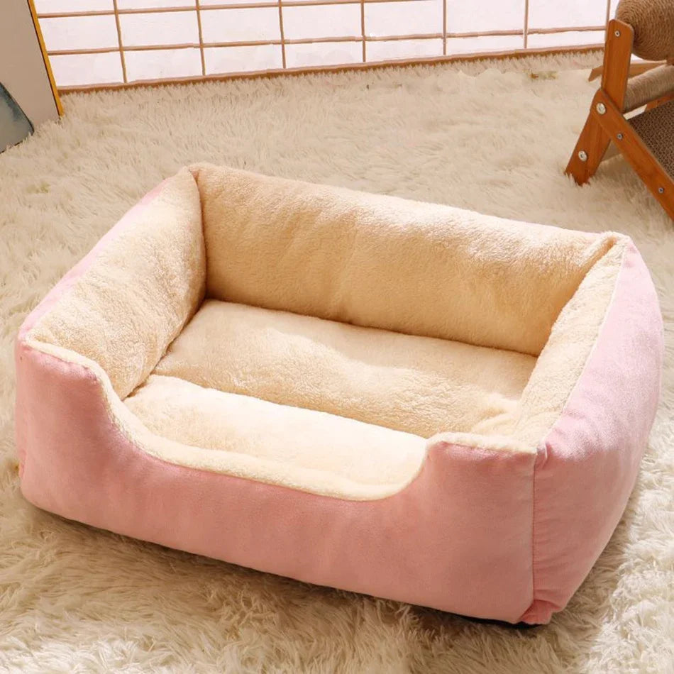 Orthopedic Plush Rectangular Cat & Dog Bolster Bed