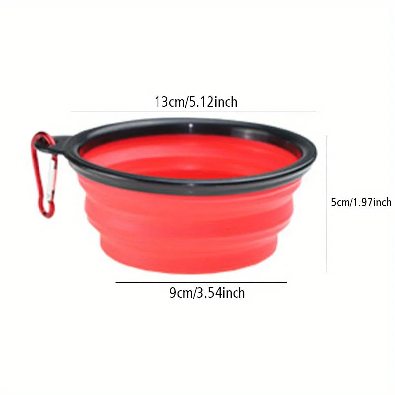 Portable Collapsible Silicone Dog Travel Bowl with Clip