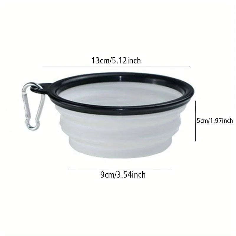 Portable Collapsible Silicone Dog Travel Bowl with Clip