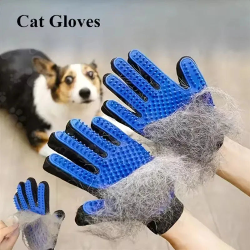 Deshedding Pet Grooming Glove & Gentle Massage Hair Remover for Cats & Dogs