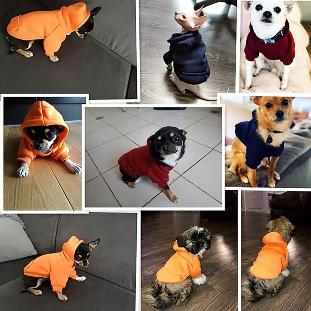 Warm Winter Fleece Dog Hoodie & Cute Puppy Sweatshirt Apparel