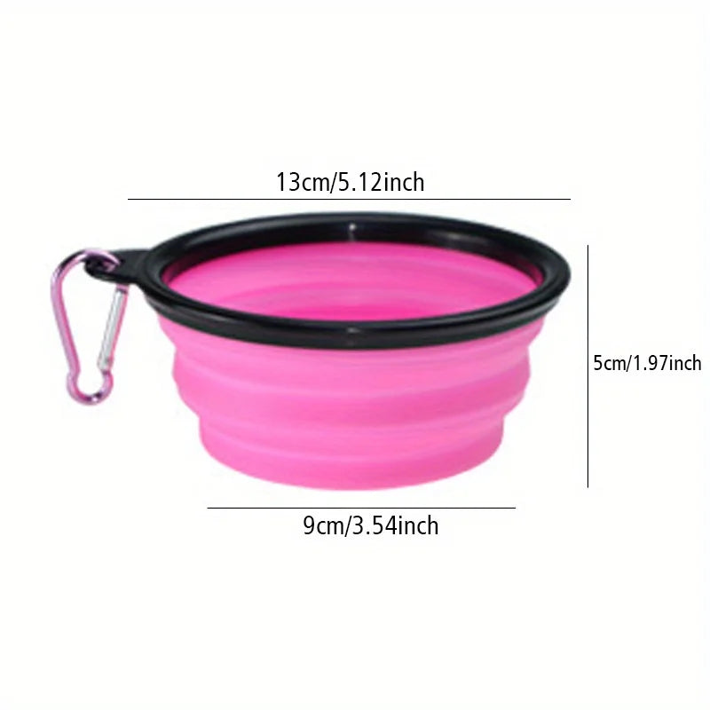 Portable Collapsible Silicone Dog Travel Bowl with Clip