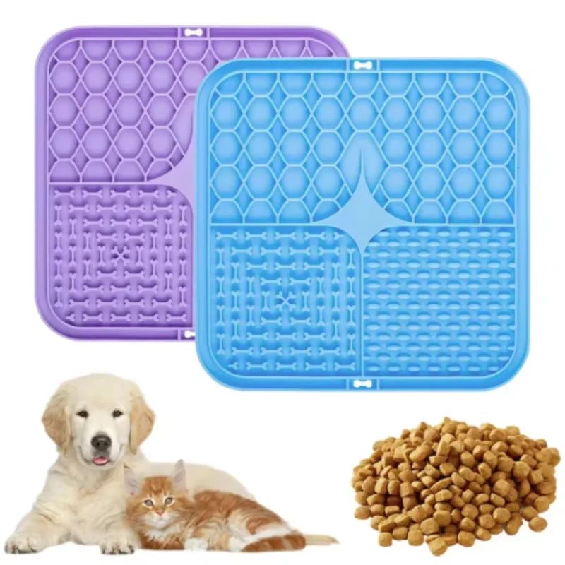 Silicone Pet Lick Mat with Suction Cups for Dog Bathing & Slow Feeding