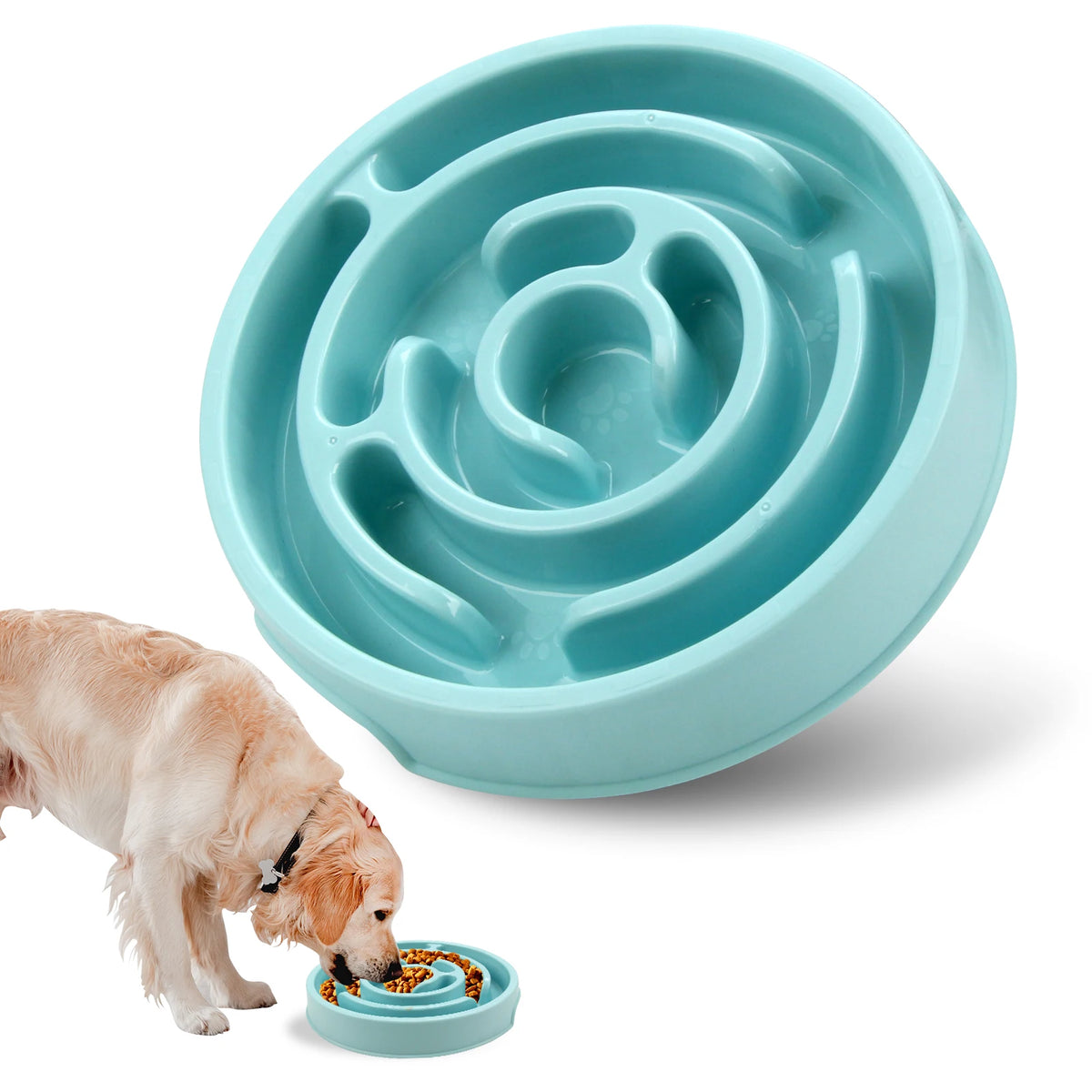 Anti-Gulping Non-Slip Interactive Slow Feeder Dog Bowl