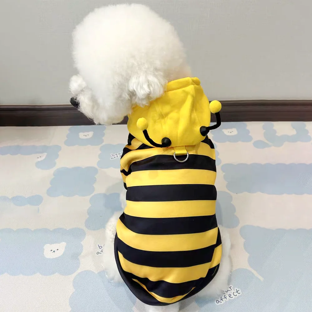Cute Bumblebee Dog & Cat Hooded Costume & Winter Fleece Apparel