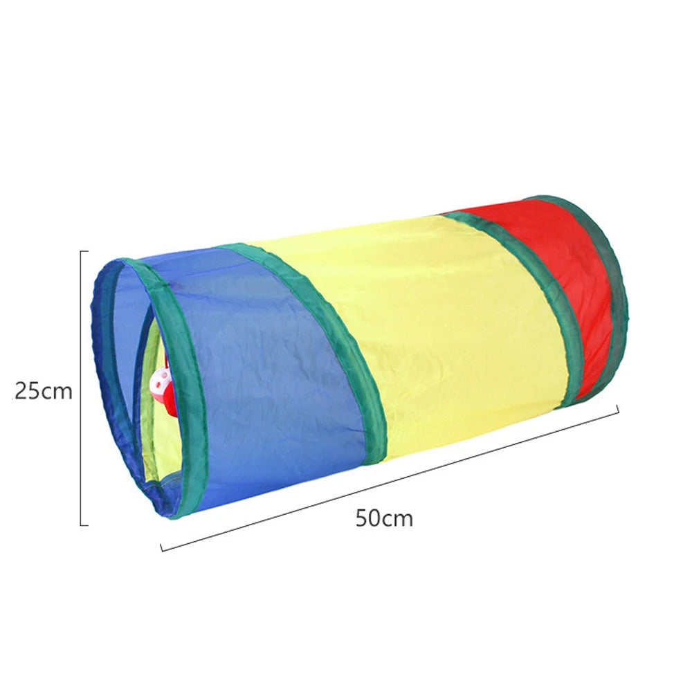 Foldable Interactive Cat Tunnel Tube Toy with Crinkle Play