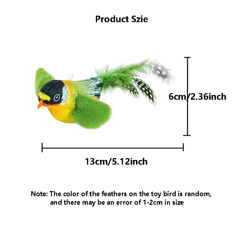 Interactive Sound-Emulating Bird Hanging Cat Toy for Boredom Relief