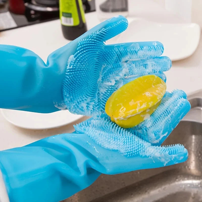 Silicone Pet Bath & Grooming Scrubber Glove for Dogs & Cats