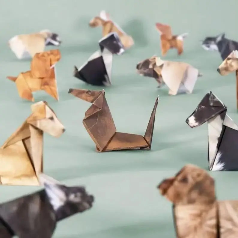 DIY Origami Paper Craft Kit for Cats, Dogs & Dinosaurs 3D Desk Decor