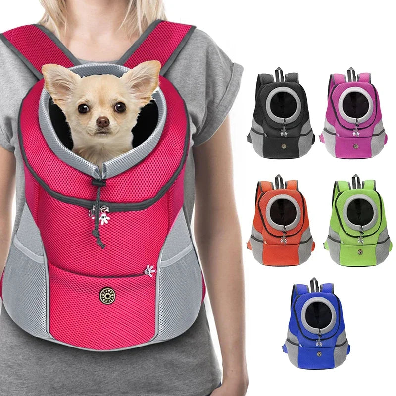 Breathable Front-Pack Adjustable Dog & Cat Travel Backpack Carrier