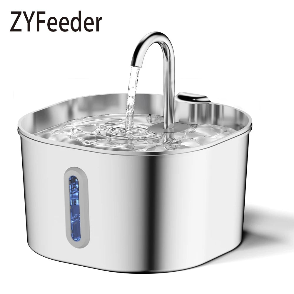 Stainless Steel 2.2L Automatic Cat Water Fountain & Pet Dispenser