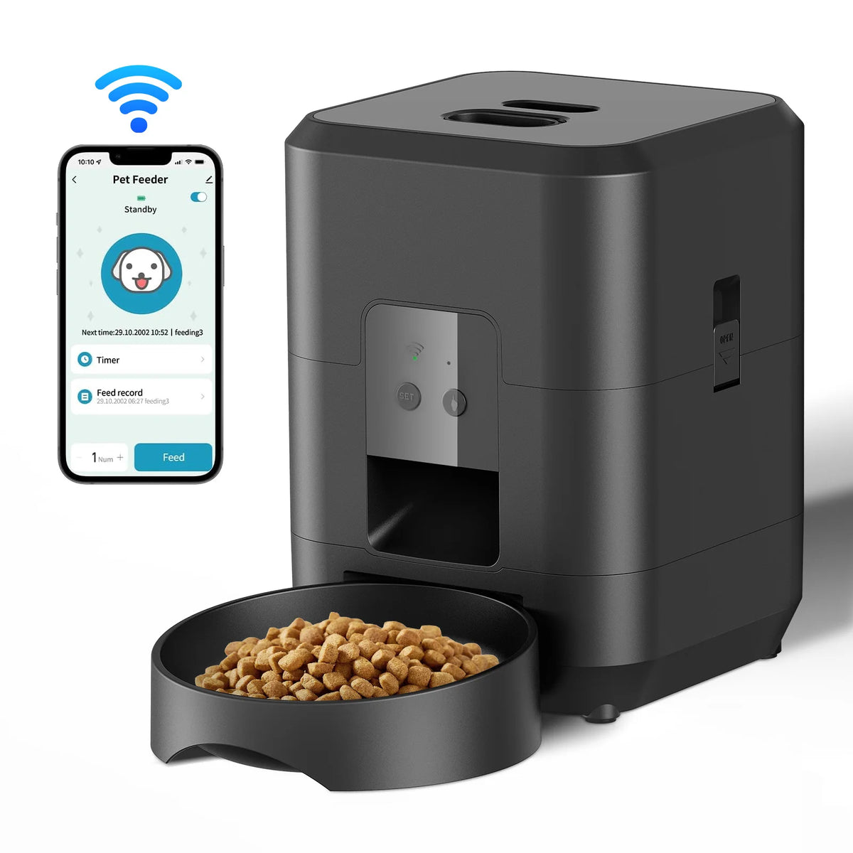 Smart Automatic Timed Pet Feeder & Wi-Fi Enabled Cat/Dog Food Dispenser Bowl