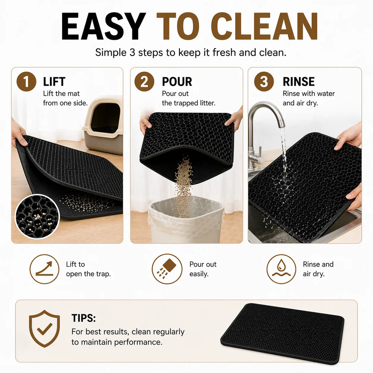 Double-Layer Waterproof Honeycomb Cat Litter Mat & Trapper