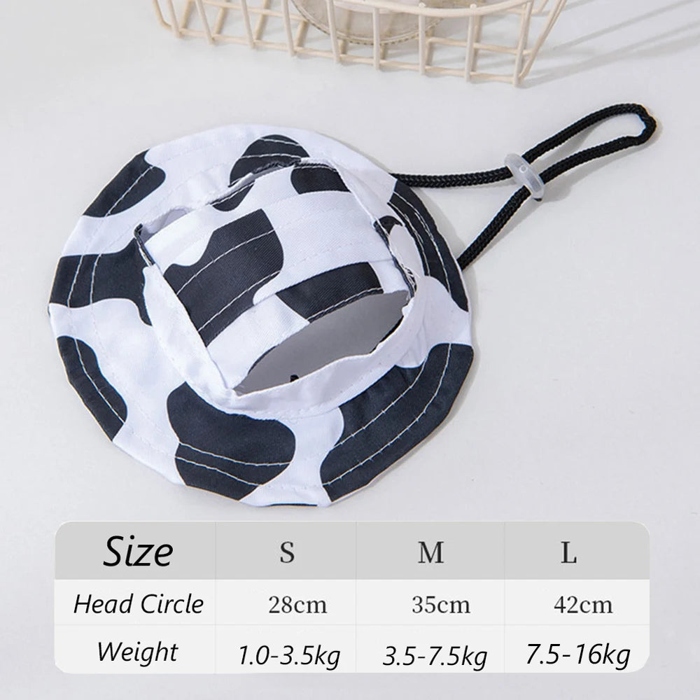 Adjustable Cute Printed Dog Hat & Puppy Sun Cap for Small Dogs