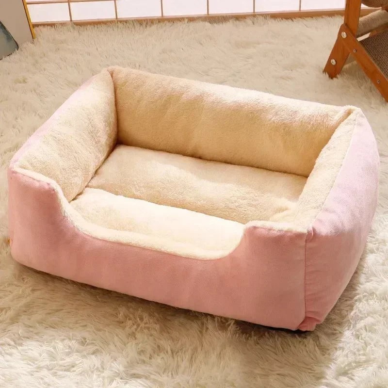 Plush Oval Cat & Small Dog Cuddler Bed