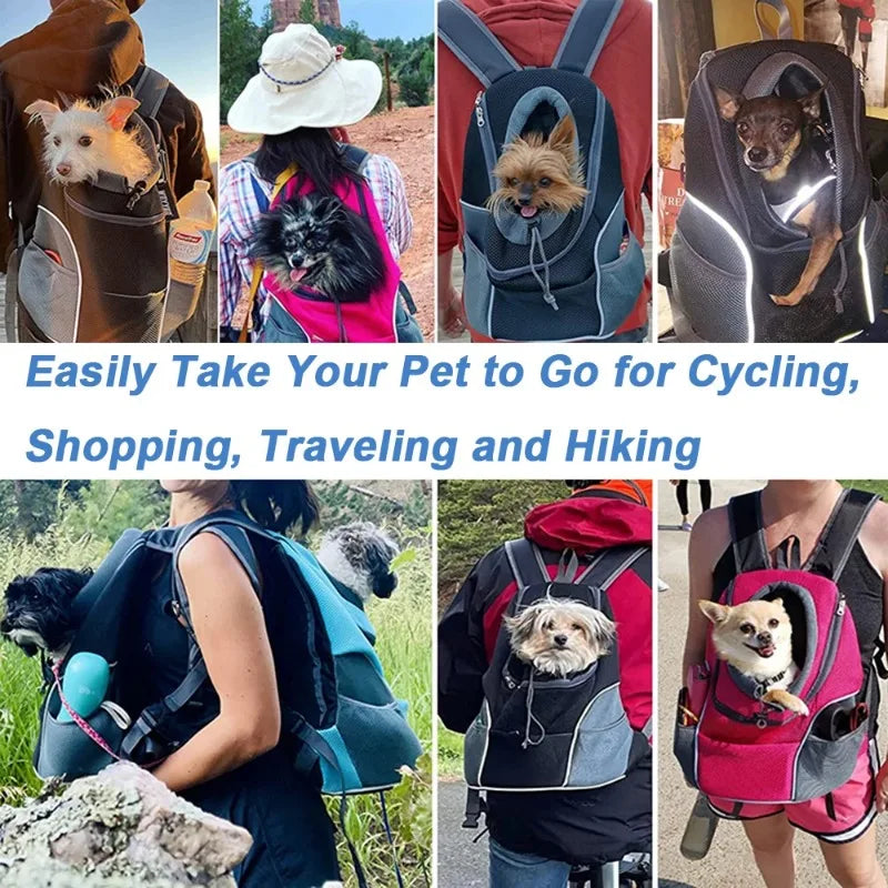Breathable Front-Pack Adjustable Dog & Cat Travel Backpack Carrier