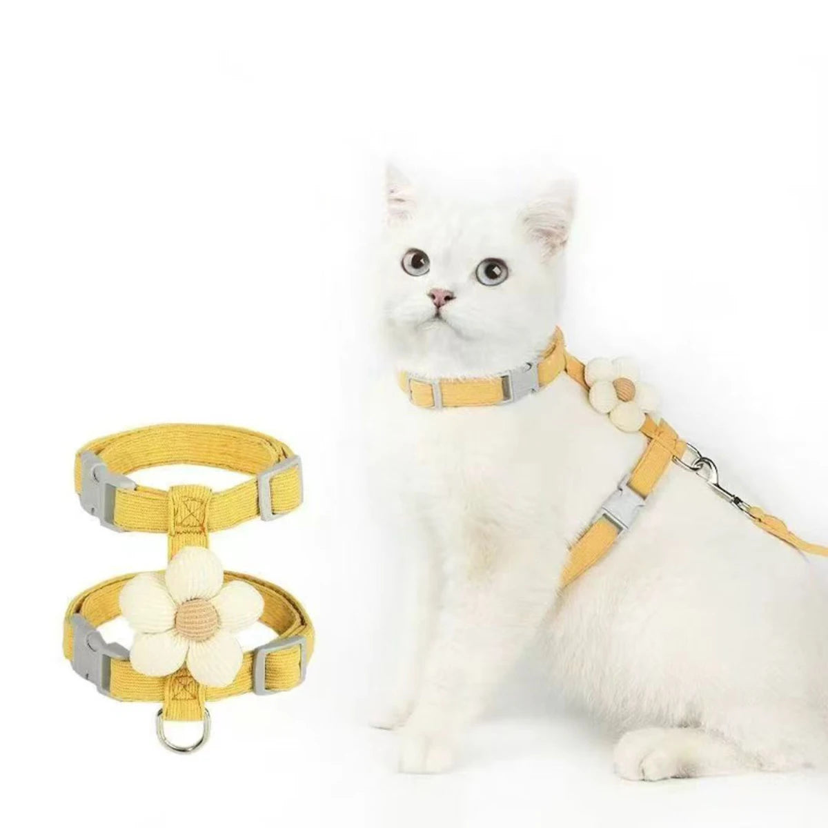 Breathable Mesh Cat Harness and Leash Set with Cute Straps